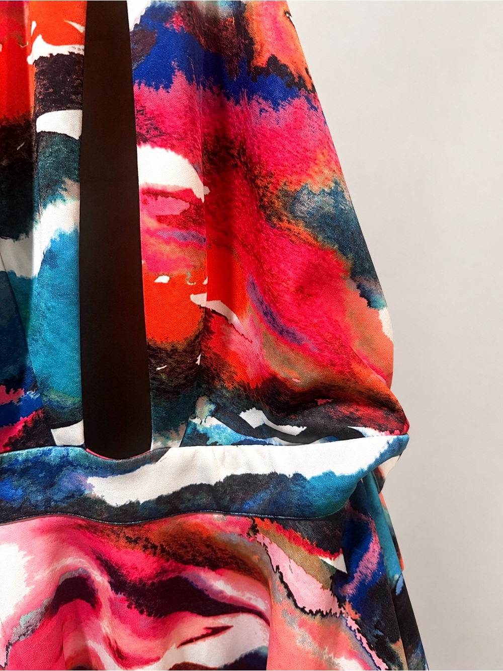 BEBE Y2K Scuba Watercolor Print Halter Dress - Picture 3 of 3